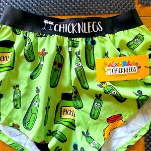 Brand new chicken legs running shorts dill pickle or plain black each $20